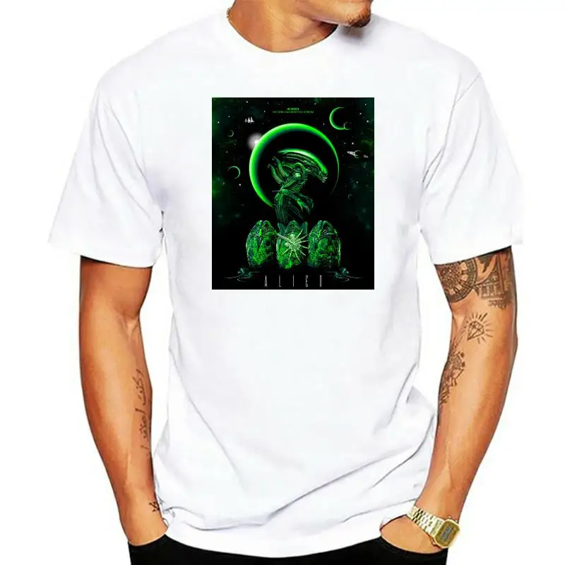 Alien Neon Green Glow Ripley Space Alien Attack Ufo Horror Hd93 Black T-Shirt Fashion Tee Shirt