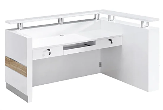 Optional Colour Low Price Wooden Reception Desk for Commercial Furniture Use