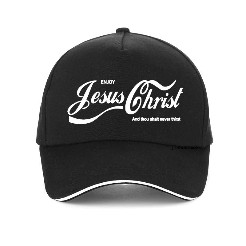 

Enjoy Jesus Christ The Real King Christian Funny men hat Faith Prayer Graphic Fashion New Cotton Unisex baseball cap