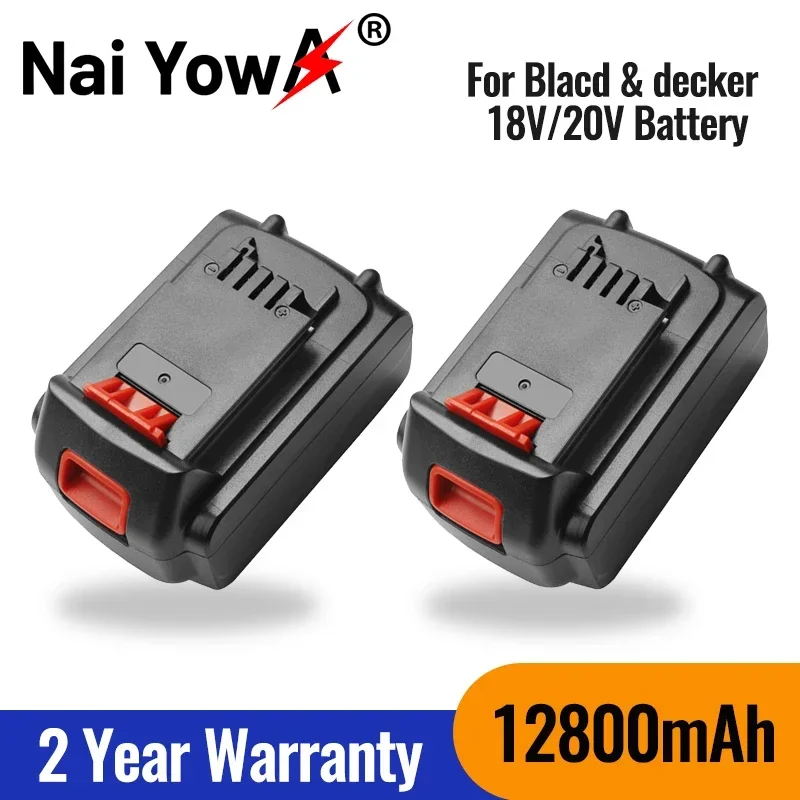 

100% brand new 18V/20V 12.8Ah Li-ion Rechargeable Battery for BLACK&DECKER LB20 LBX20 LBXR20 Power Tool Replacement Battery