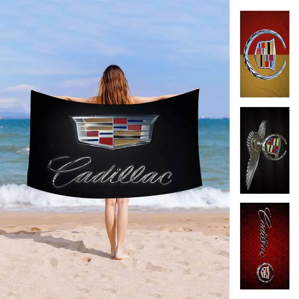 C-Cadillac Car Microfiber Printed Beach Towel Mountain Climbing Yoga Beach Swimming Running Absorbent Soft Towel