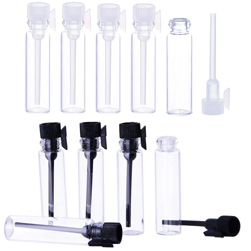 10Pcs Empty Perfume Sample Bottles Glass Refillable Vials Container with Rod Cap For Aromatherapy Essential Oil Fragrance Liquid