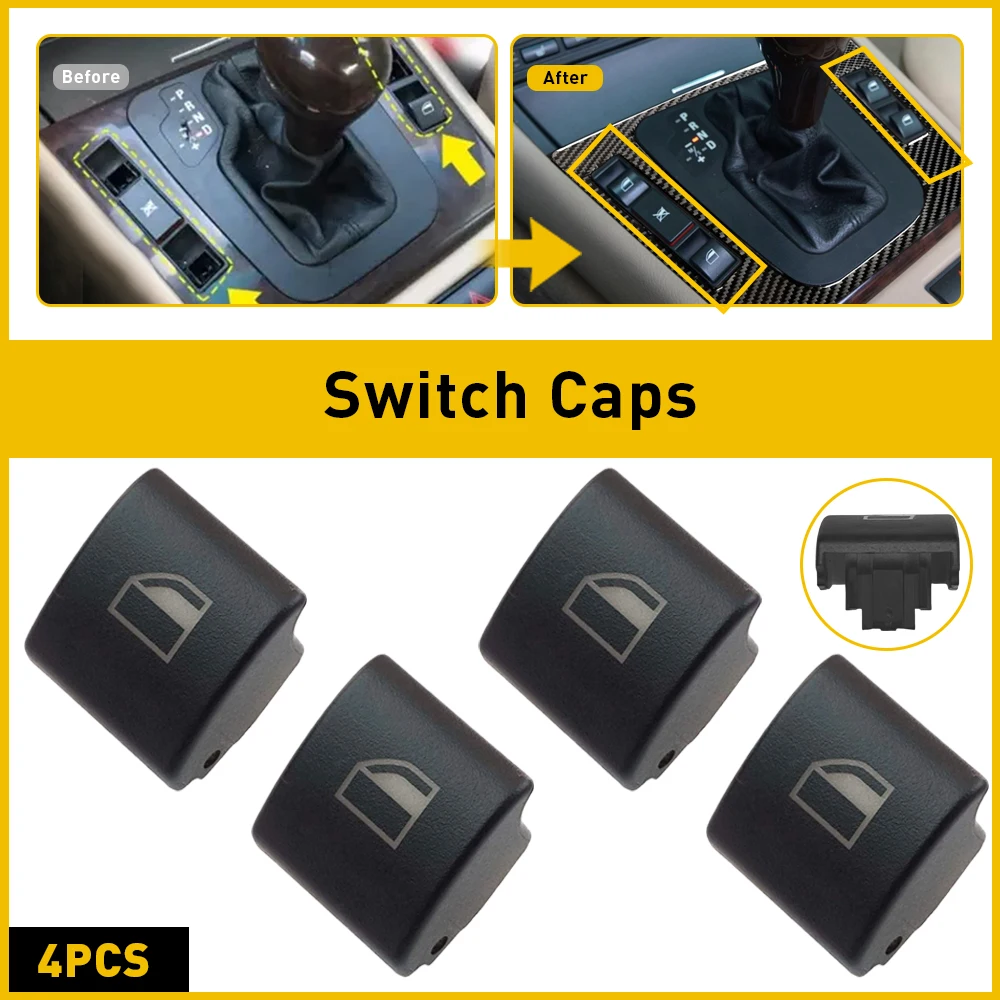 1/4Pcs Window Switch Button Cover Cap for BMW 3 Series E90 E46 X5 E53 X3 E83 M3 325xi 323i 325i 328i 330i 330xi Car Accessories