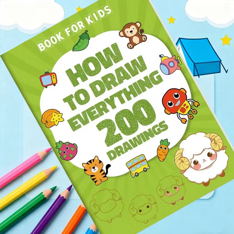 

Книжка-раскраска, содержащая более 200 узоров, Книга для рисования пошаговому шагу: как нарисовать все для начинающих рисовать
