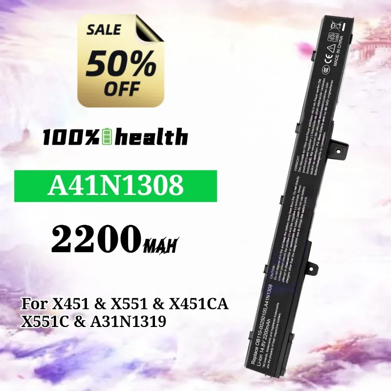 

A41N1308 2200mAh Laptop Battery for ASUS X451/X551/X451CA/X551C/A31N1319 Lithium Rechargeable Battery