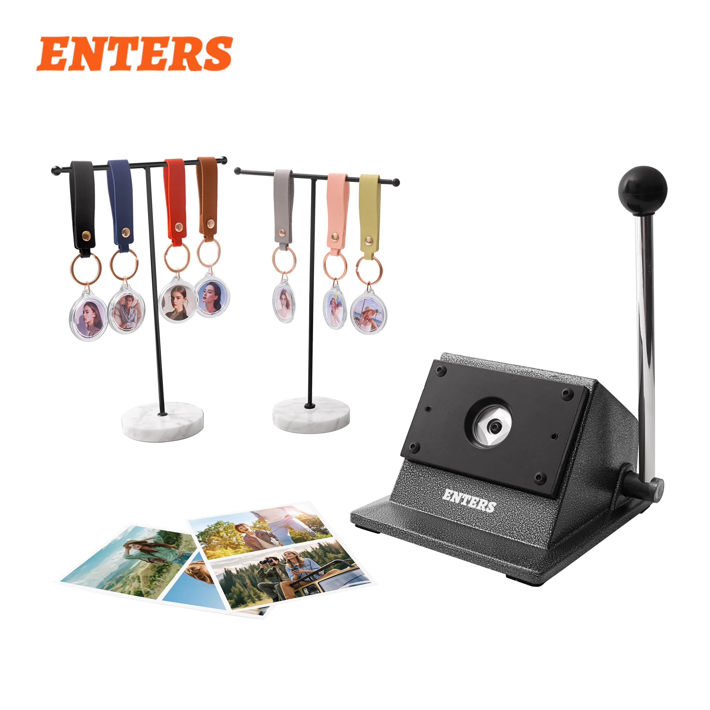 2026 New Style 35mm Round Photo Paper Cutter With 100 Sets Key Chain DIY Materials