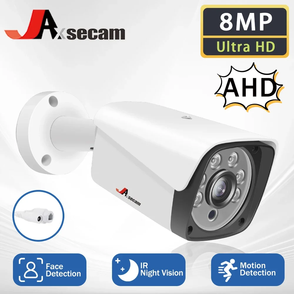 8MP 4K AHD High Definition Surveillance Camera Waterproof Metal Shell Outdoor Array IR LED Clear Night Vision AHD CCTV Camera