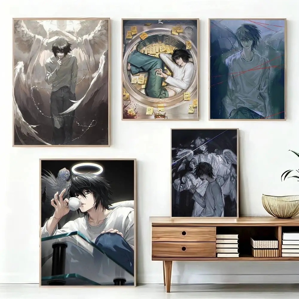 

L-Lawliet D-Death Note Poster High Quality Dorm Living Room Aesthetic Wall Decoration Painting Stickers Gift
