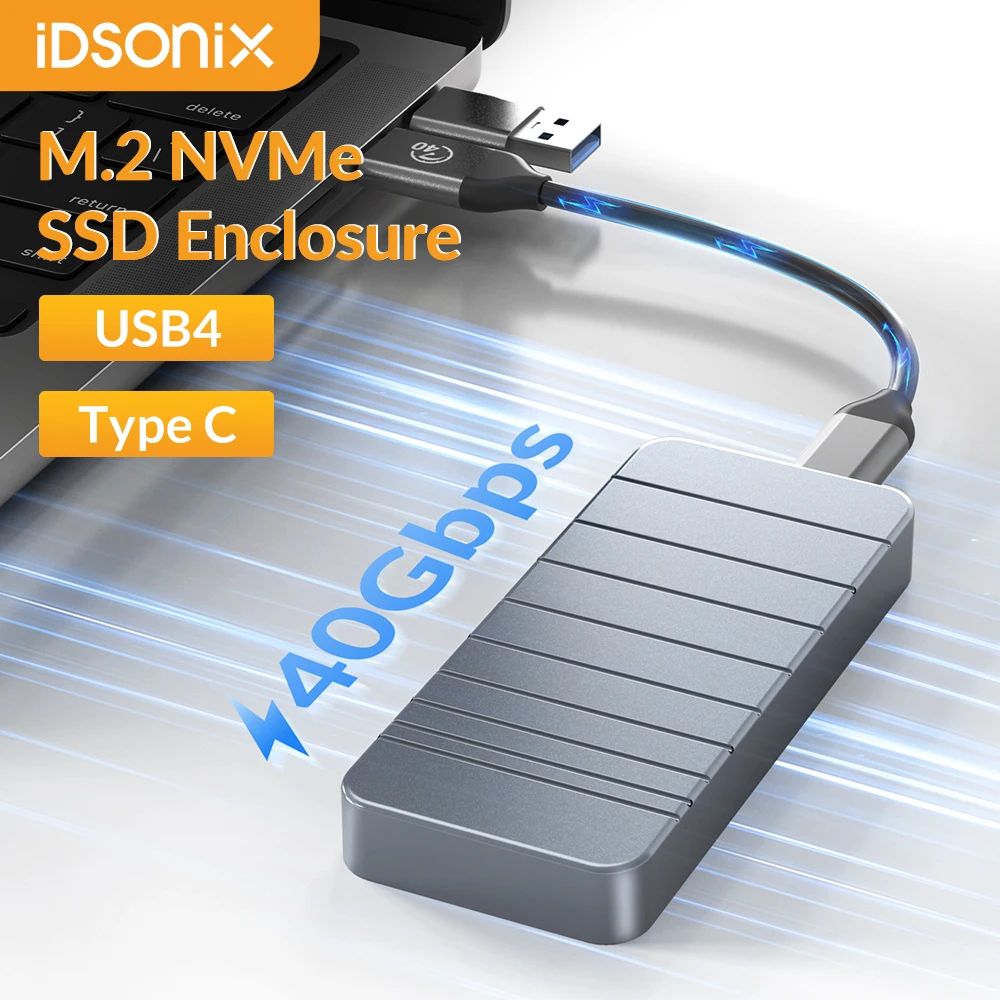 iDsonix 40Gbps M.2 NVMe PCIe SSD Enclosure Adapter [PCIe 4.0] NVMe to USB 4.0 Compatible with Thunderbolt 3/4 NVMe Enclosure