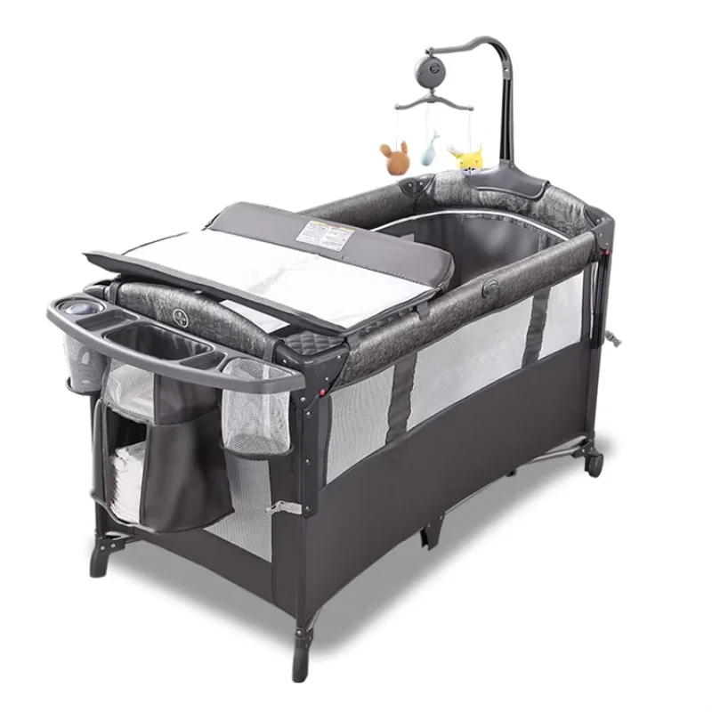 

In stock OEM multi-purpose 5in 1 baby infant crib and badges Foldable travel can be used as a game bed with diaper table