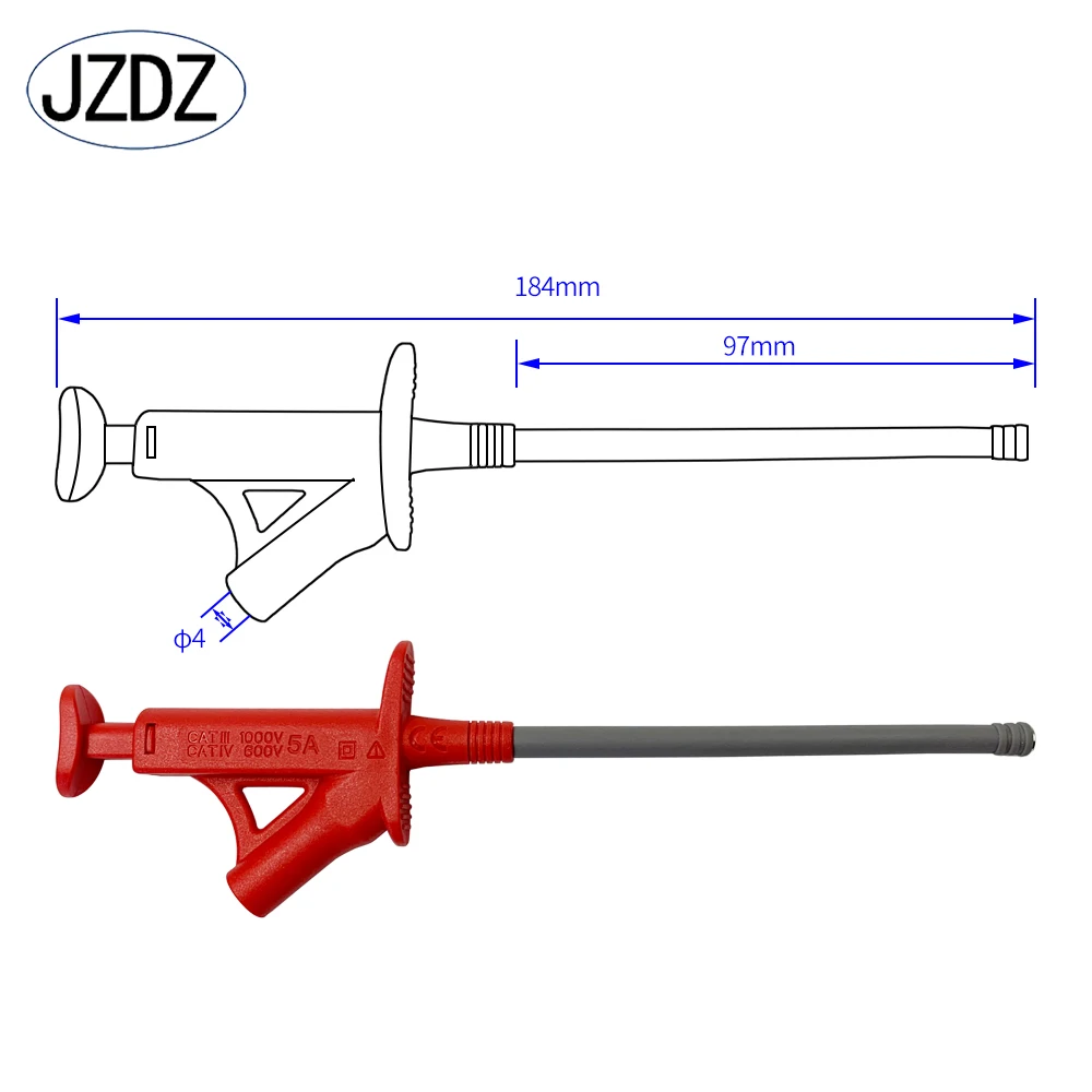 Imagem -05 - Teste Elétrico Leva Kit para Multímetro Sondas de Teste Pinça Clipes Jacaré Gancho Teste Flexível Cabo de Medição Grupo Ferramentas Faça Você Mesmo 23 Pcs
