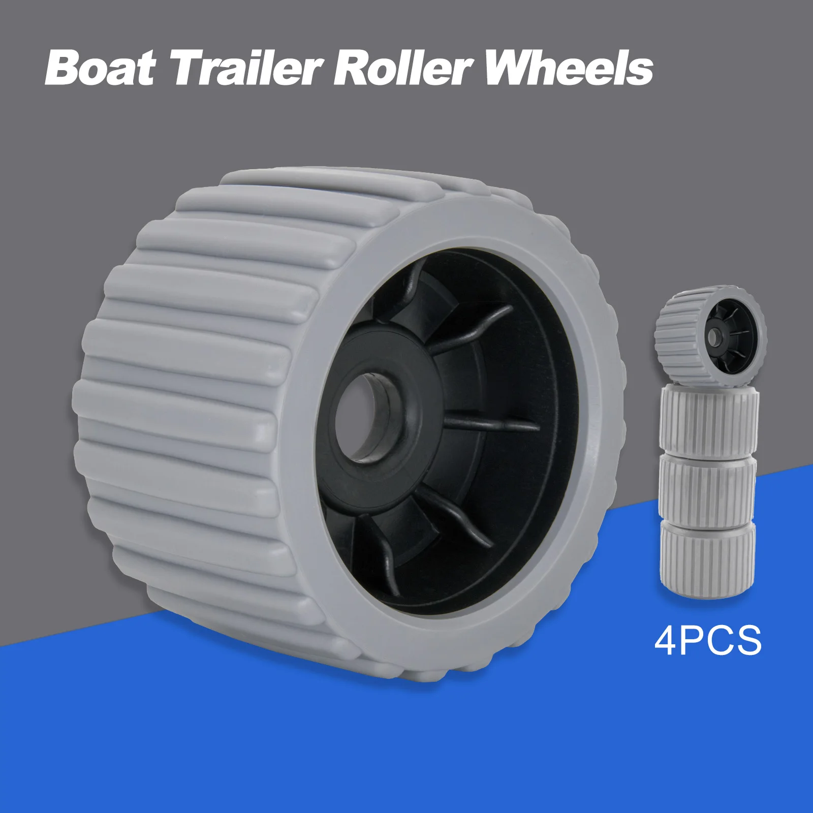 

4PCS Marine Ribbed Wobble Rollers 110×72×22mm for Boat Trailer Support & Smooth Loading
