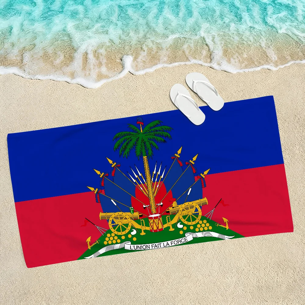 Nation Republic of Haiti Towel Soft Lightweight Anti-Sand Large Beach Towel Quick-Drying Bath Sports Family