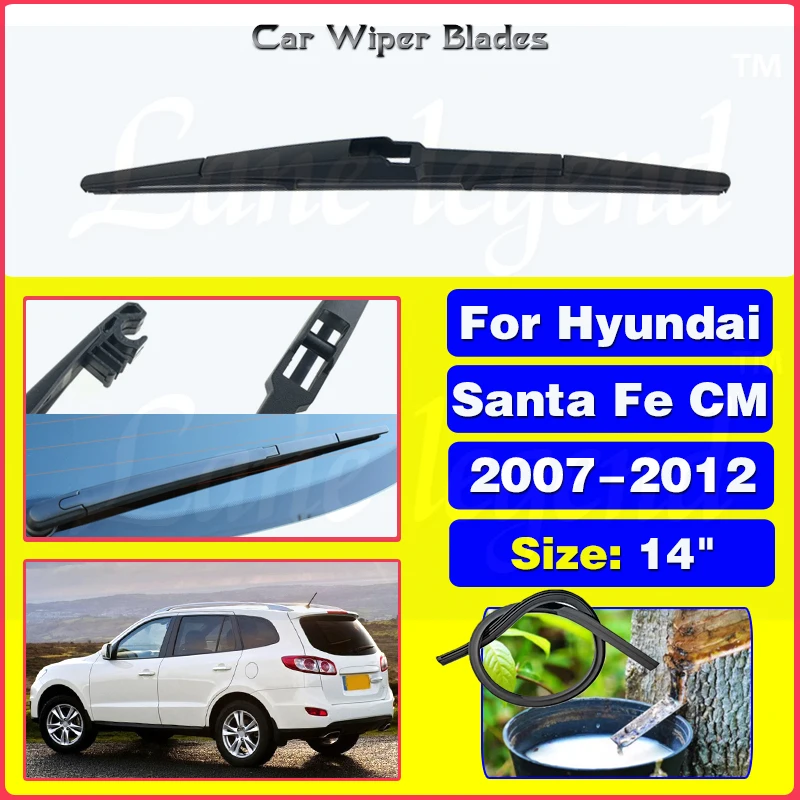 

14" Rear Wiper Blades For Hyundai Santa Fe CM 2007 2008 2009 2010 2011 2012 Window Windshield Windscreen Brushes Car Accessories