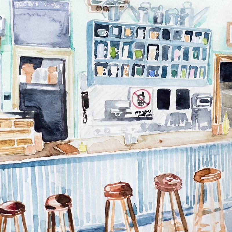 في Omnia Paratus يطبع جيلمور الفتيات برنامج تلفزيوني ملصق ، المائية لوك عشاء الداخلية طباعة حائط لوح رسم ديكور فني #3