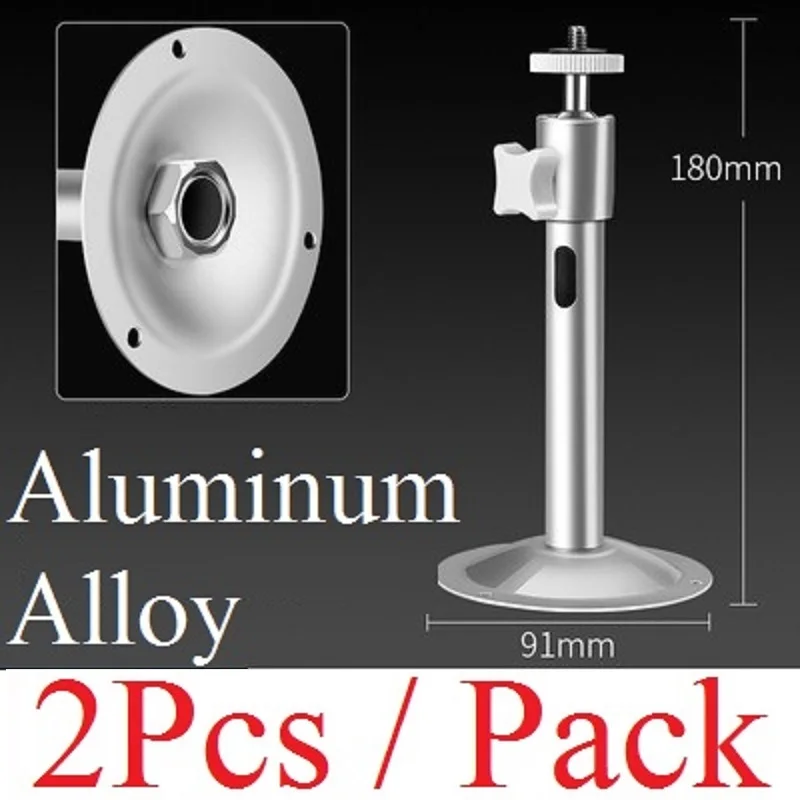 360 Degree Adjustable Aluminum Alloy CCTV Camera Mount Bracket Wall/Ceiling Side Mount Rotary Stand with M6 Screw Thread Holder