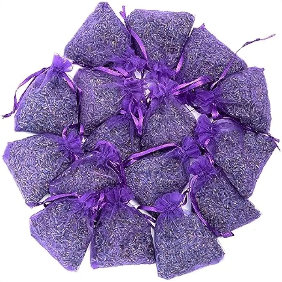

French Lavender Sachets for Drawers and Closets Fresh Scents Set of 16 Home Fragrance Sachet for Wardrobes Closets Purple LVA1