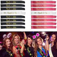 Bridal Bridesmaid Ribbon Set, 7 Pieces, Suitable for Decorating Bridal Wedding Parties and Bachelor Parties.