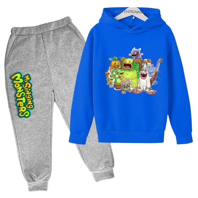 My Singing Monsters Kids Spring Autumn Cute 2pcs Casual Hoodie+Pants Tracksuits 3-14 Years Boys Girls Outfits Children Clothes