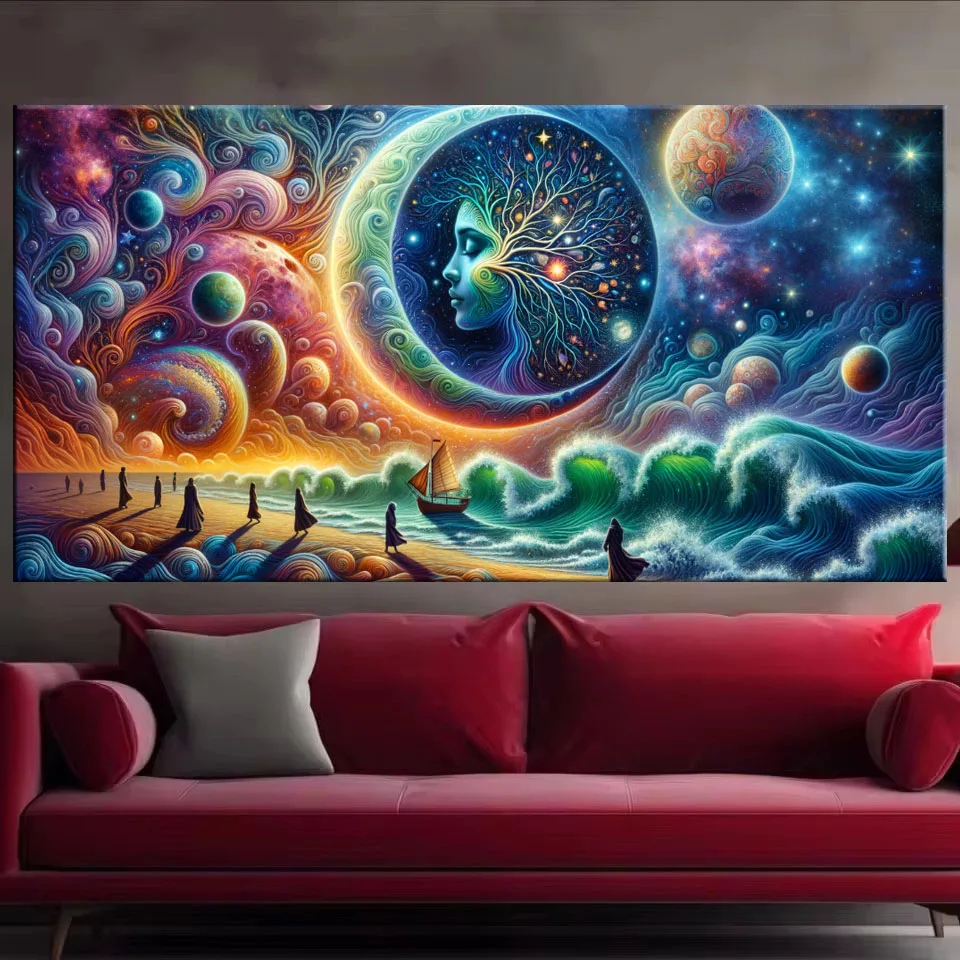 Vibrant And Surreal Fantasy Landscape DIY 5D Diamond Painting Kits Cross Stitch Full Mosaic Diamond Embroidery Sale Large Size