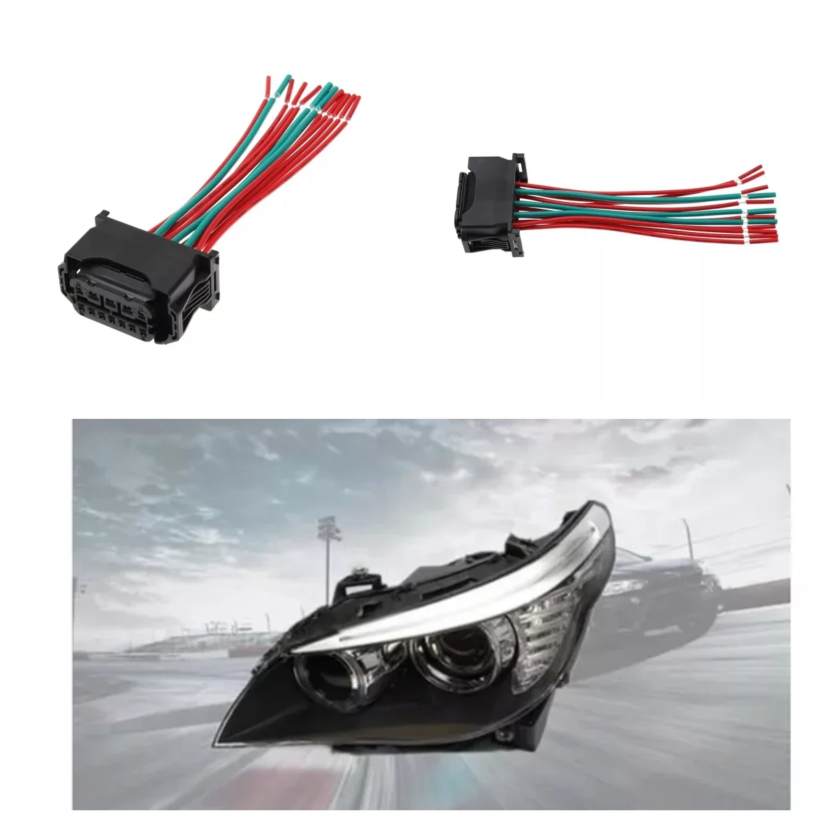

12Pin Connector Headlight Plug Wire Harness Plug Lamp Socket Connector For BMW F20 F30 E64 E90 E92 Car Accessories 61132359991