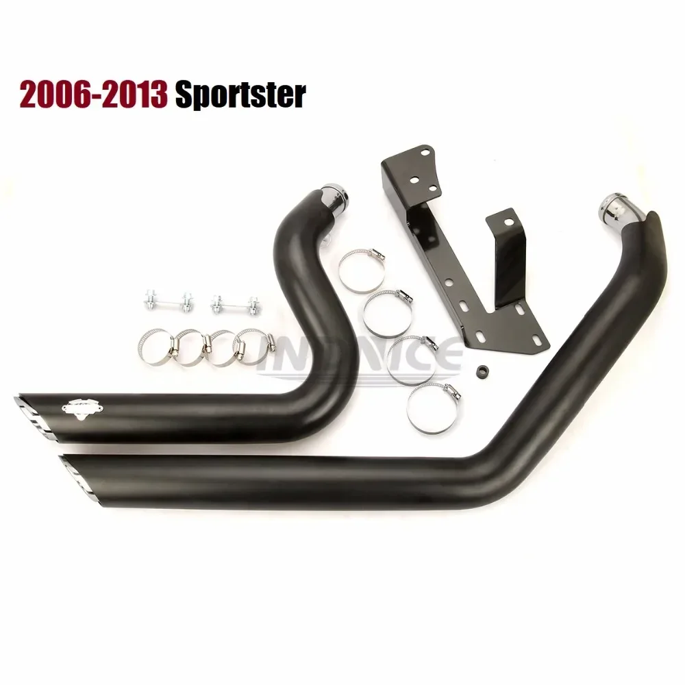Black exhuast mufflers for Harley iron 883 Shortshots Exhaust Pipes for Harley Sportster xl883 exhaust sets xl1200