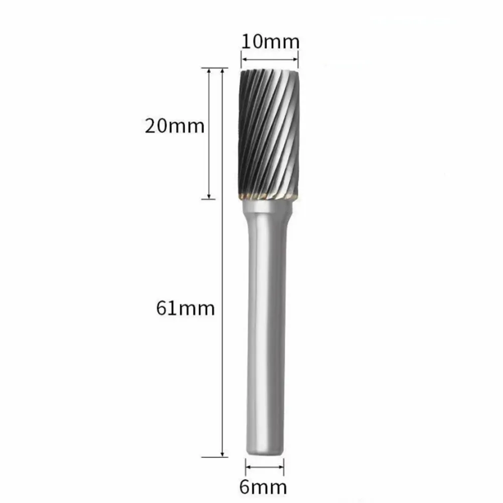 6mm A Type Head Tungsten Carbide Alloy Rotary File Drill Milling Carving Bit Point Burr Die Grinder Abrasive Tools for Metal