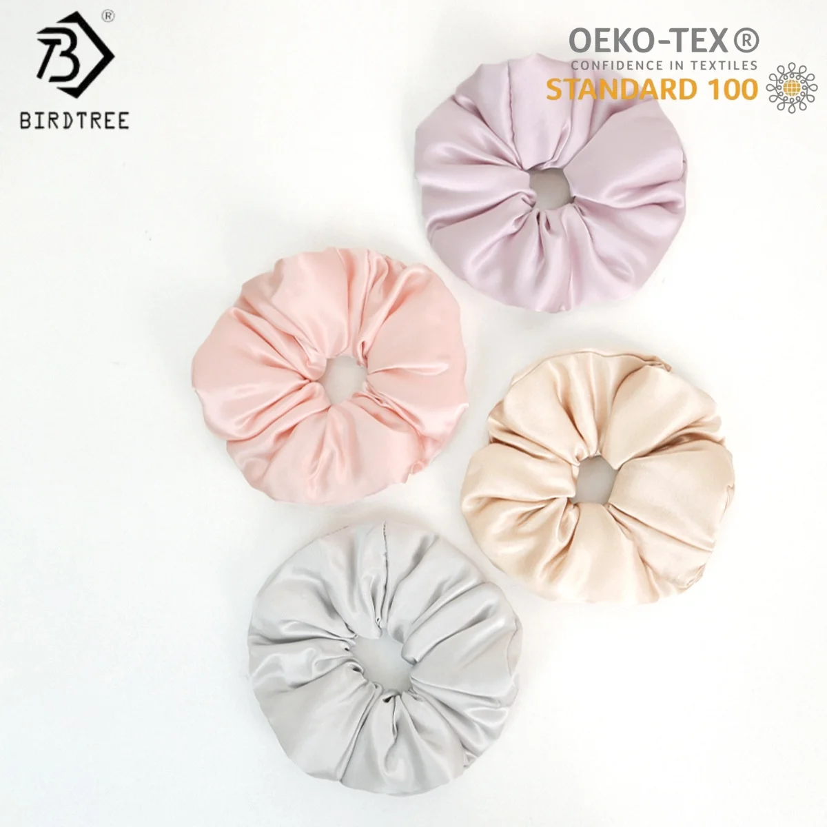 

Birdtree,OEKO-TEX, 6A 19MM 100% Mulberry Silk Hair Bands,Knitted Hair Band, Hair Ring Ropes, Hair Rope For Curly Hair A5D426JF