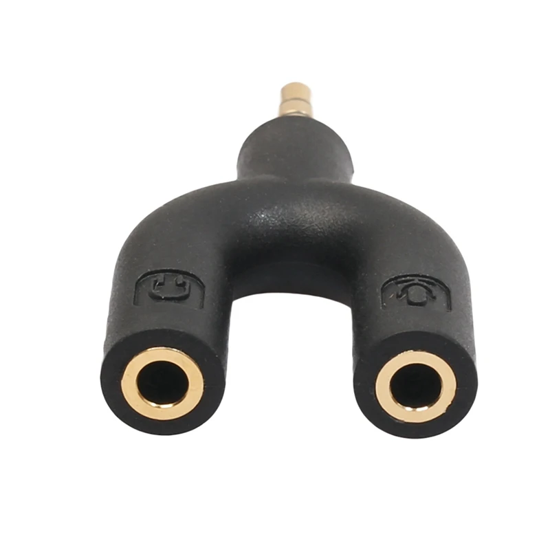 2X ใหม่อะแดปเตอร์ชนิด U แบบคู่3.5mm ปลั๊กหูฟังสายเคเบิลตัวแยกไมโครโฟนแบบ2 in 1ตัวเชื่อมต่อแบบหมุนสำหรับ Android iPhone