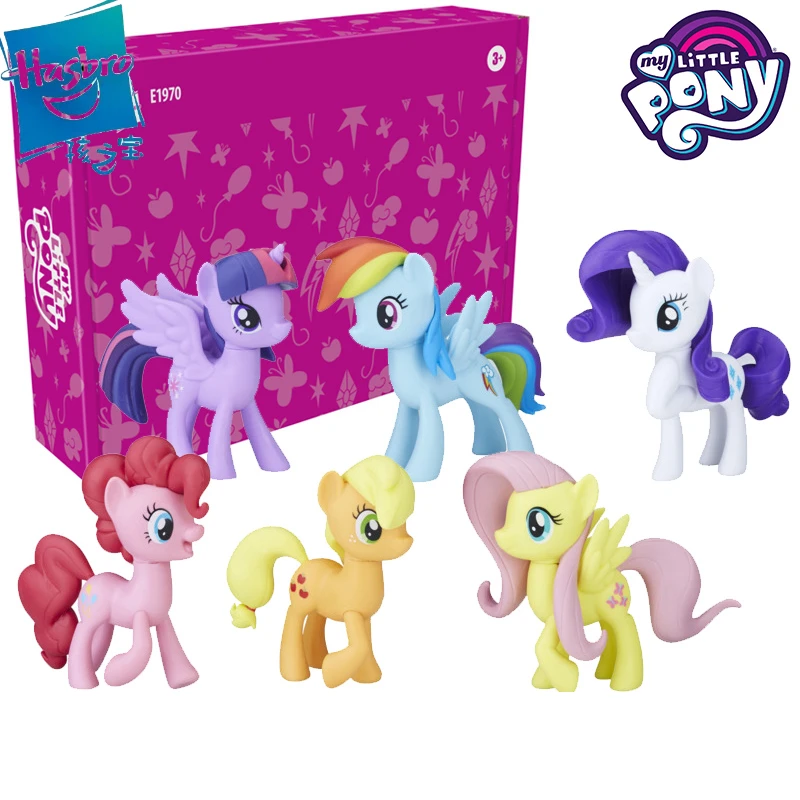 

Hasbro My Little Pony Cartoon Figures Meet The Mane 6 Ponies Series Twilight Sparkle Pinkie Pie Rarity Fluttershy Kids Gifts