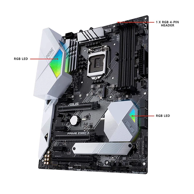 Imagem -03 - Asus-prime Lga 1151 Placa-mãe 4x Ddr4 Intel Z390 64gb Pci-e 3.0 Usb 3.1 Atx 9th 8th Gen Core i7 i5 i3 Placa Usada