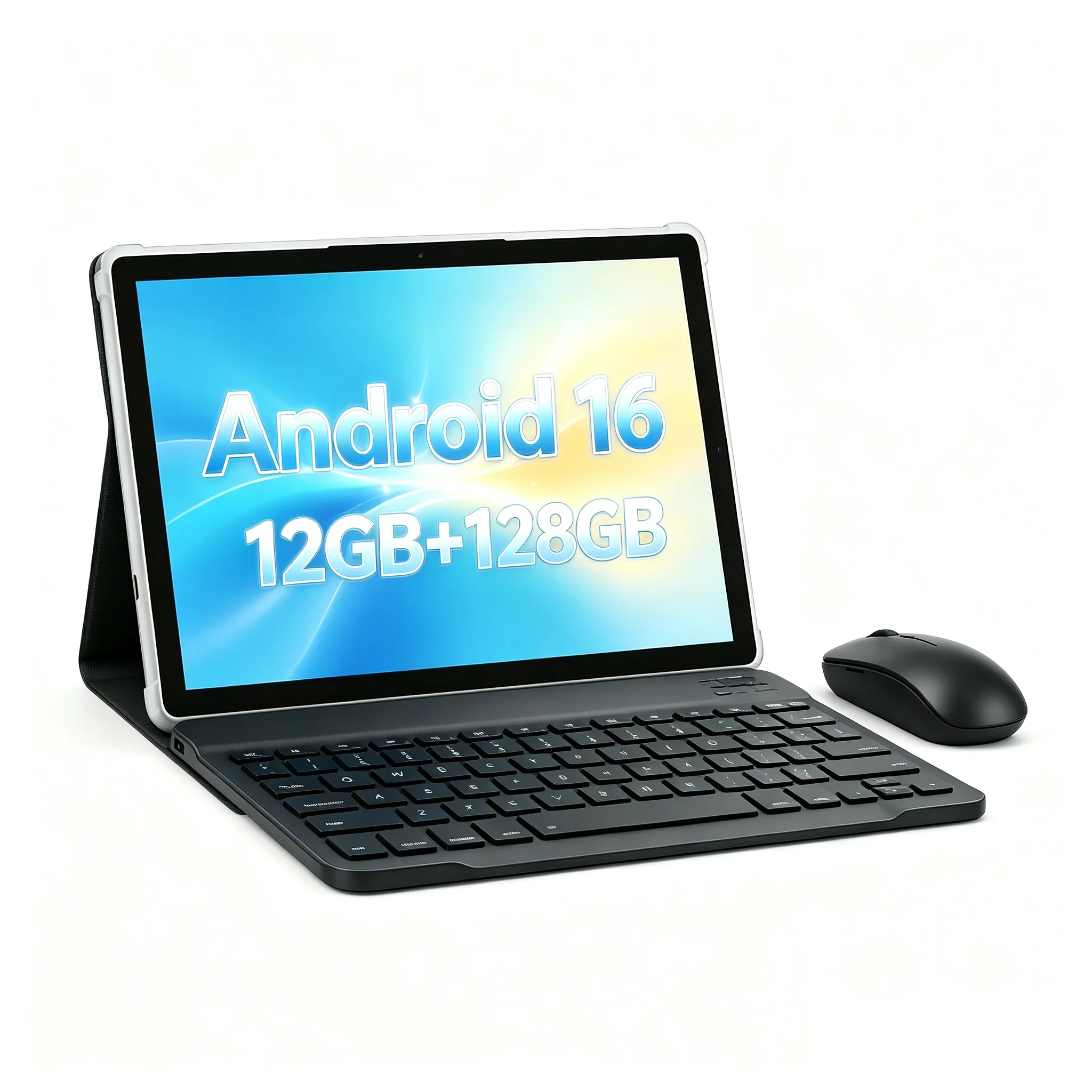 Paitanry 10 Inch Android 16 Tablet Octa Core 12GB RAM 128GB ROM 1T Expand Allwinner A523 Dual Wifi Tablet With Keyboard and Case