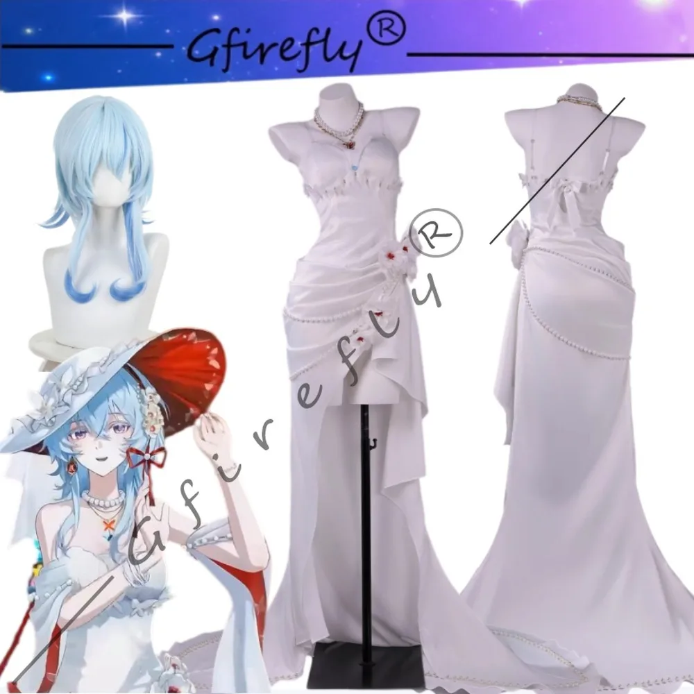 

Wuthering Waves Shorekeeper Collaboration Elegant White Dress Cosplay Costume Full Set Women Game Comic Con Halloween Outfit