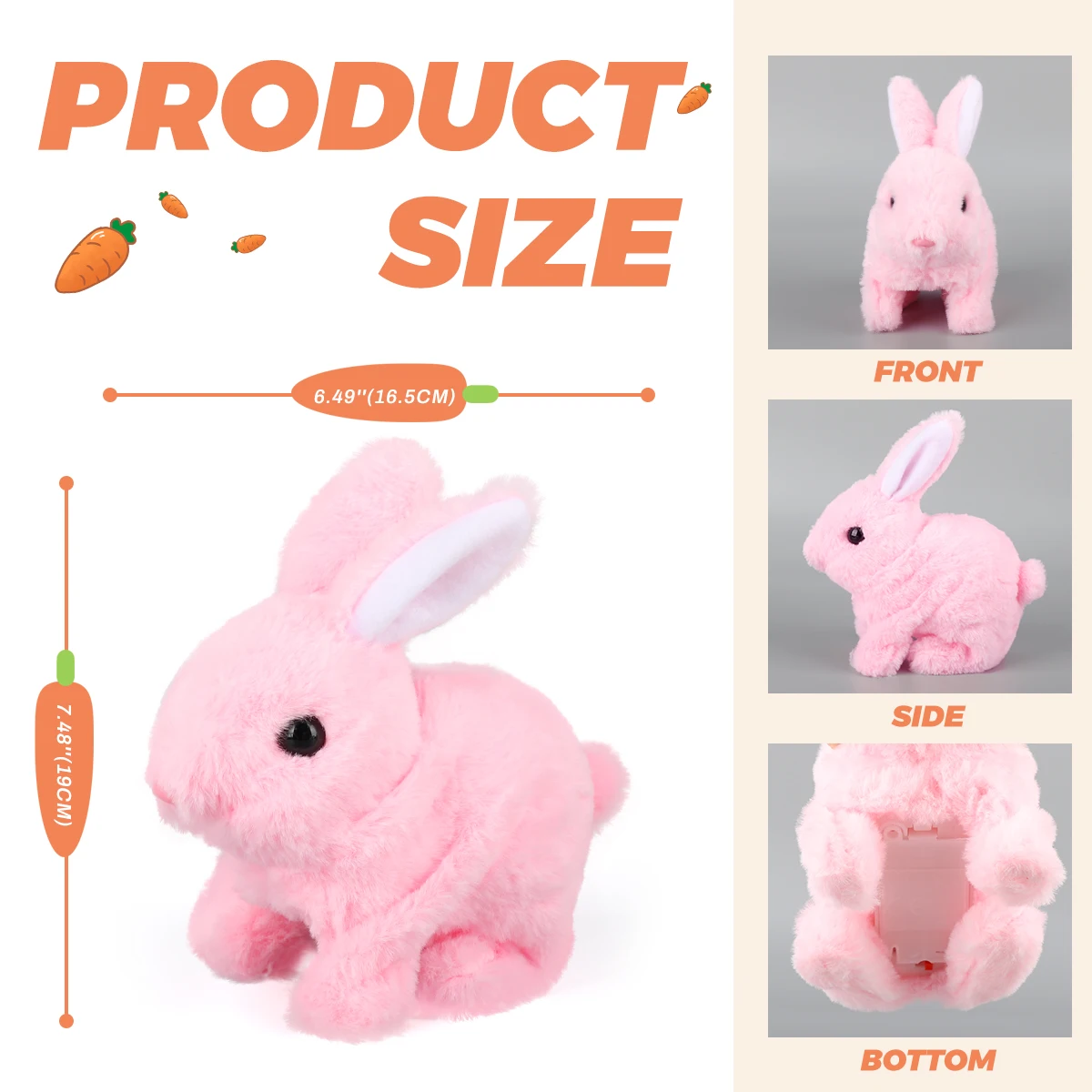 Peluche elettronico coniglietto pasquale simulazione coniglio che cammina suono bocca mobile che scuote le orecchie giocattoli per animali domestici per regali di Pasqua di compleanno