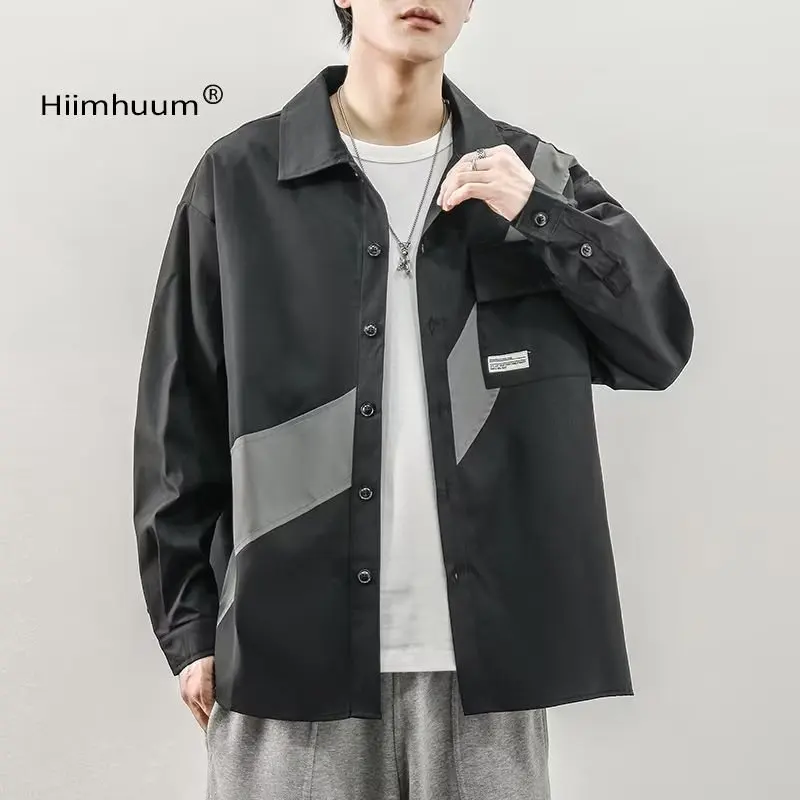 

Весенняя модная брендовая рубашка с длинными рукавами, элитная и классная, весенне-осенняя рубашка, мужская куртка, мужская дюймовая рубашка