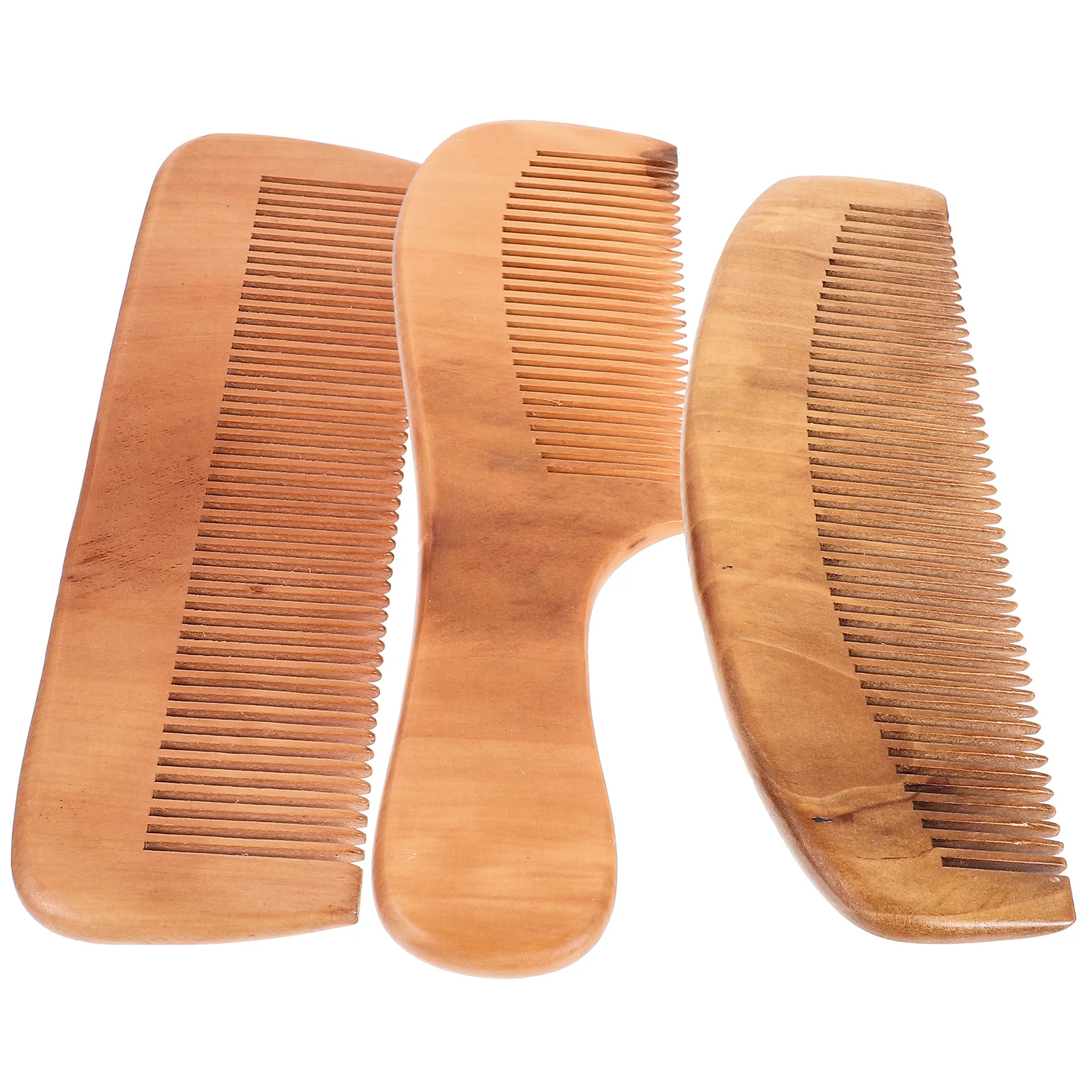 

3Pcs Natural Peach Wood Comb Anti-Static Hair Combs Scalp Massage Blood Circulation Stimulating Peach Wooden Comb