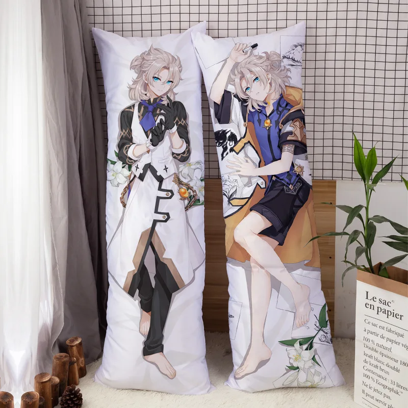 Albedo Cosplay Anime Pillow Genshin Impact HD Printed Hug body Pillowcase 150X50 180X60 Kawaii Pillow Cover