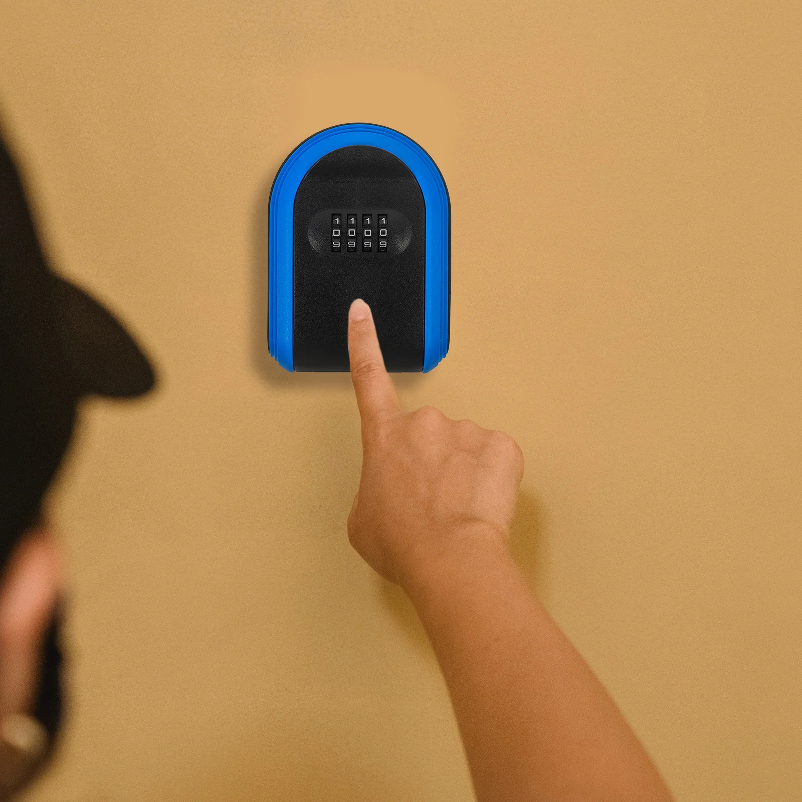 4 Digit Resettable Combination Code Lock Box for Keys Wall Mount Outdoor Key Storage Security Plastic Key Lock Box