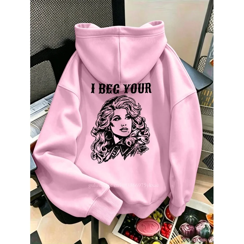 Vintage Streetwear Pullover Hoodie Halloween Gifts Retro Woman Portrait Print Fall Clothes Autumn Winter Daily Wear Gift For Her