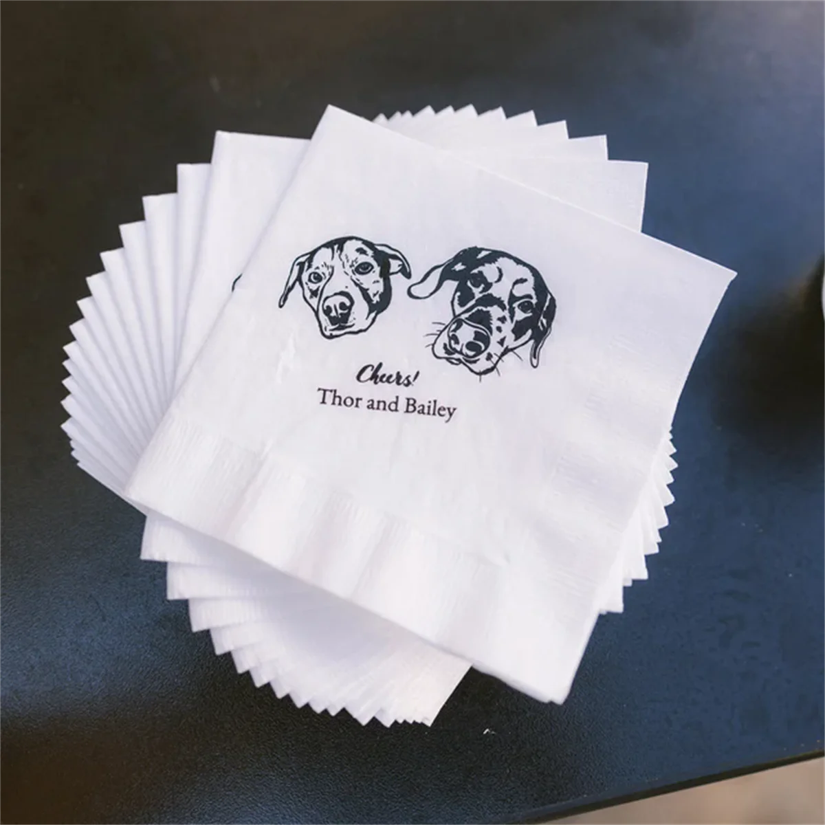 25 قطعة من مناديل الكوكتيل المخصصة لصور الحيوانات الأليفة - مثالية لحفلات الزفاف والمناسبات الخاصة! صورة مخصصة للحيوانات الأليفة