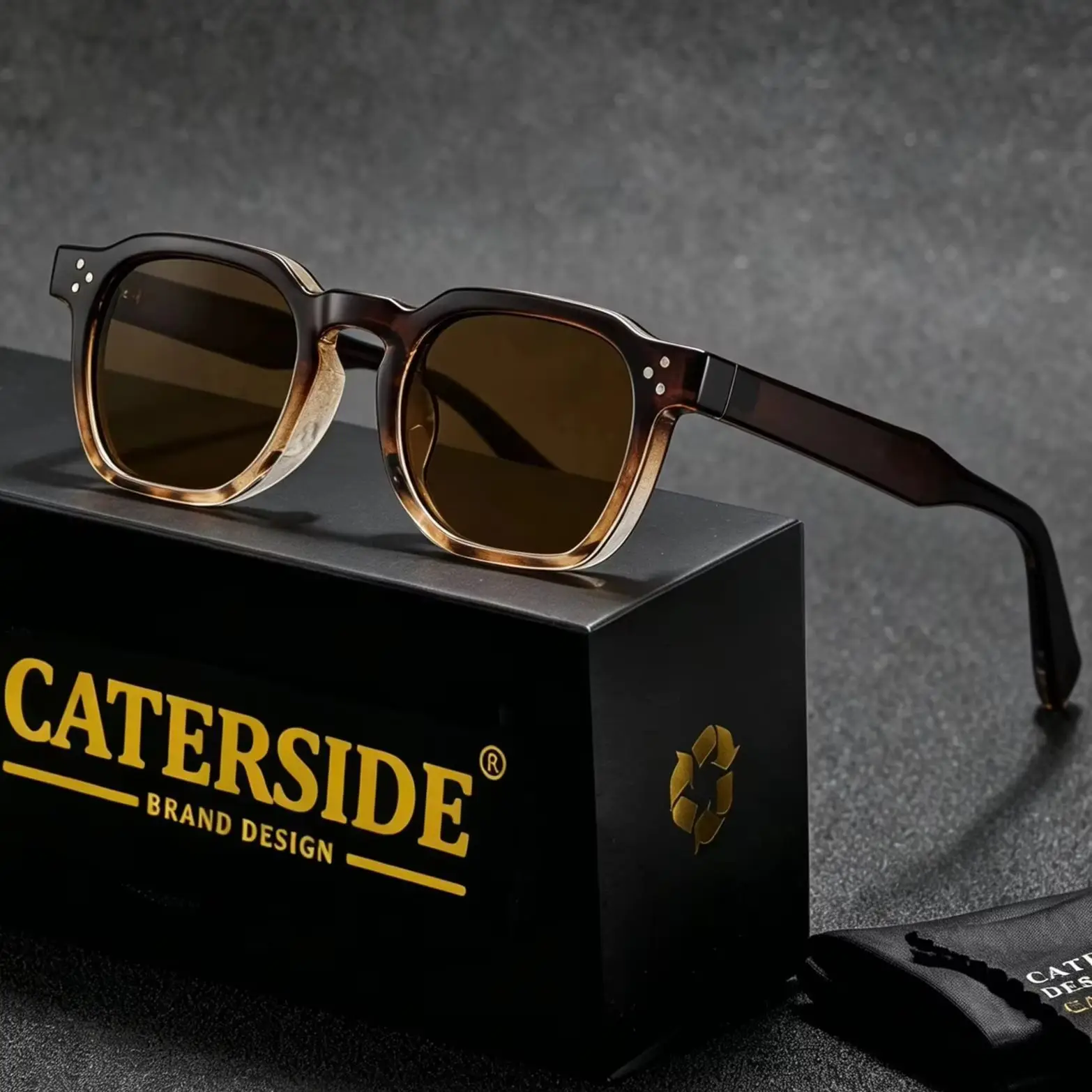 CATERSIDE Retro Square Sunglasses Men Punk Fashion Brand Sun Glasses for Women Travel Party UV400 Summer Style Lunette De Soleil