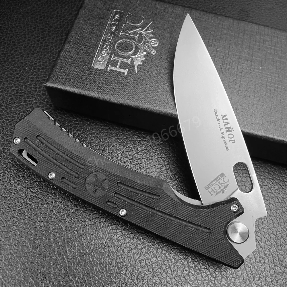 Russian HOKC Folding Knife D2 Blade G10 Handle Tactical Knife Outdoor EDC Pocket Knife Survival Hunting Cutting Camping Tool