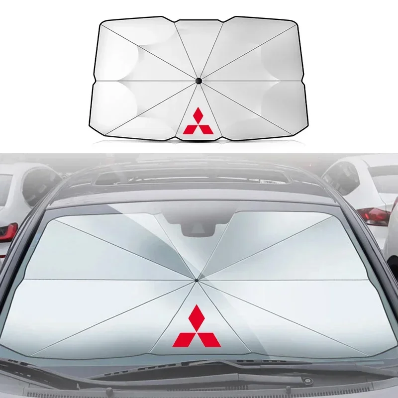 Car Windshield Sun Shade Cover Anti UV Sun Parasol Accessories For Mitsubishi Lancer 9 Ex Evo ASX L200 Colt Mirage Pajero Sport