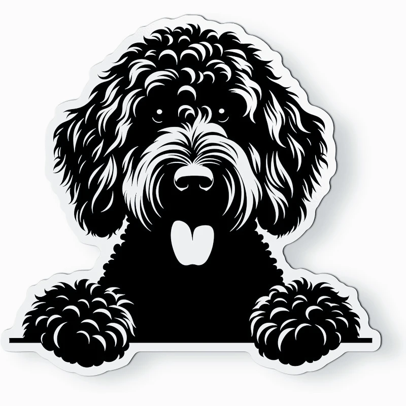 

Car stickers Peeking Black Goldendoodle r Car Fridge Locke Doodle Dog 13cm PVC KK