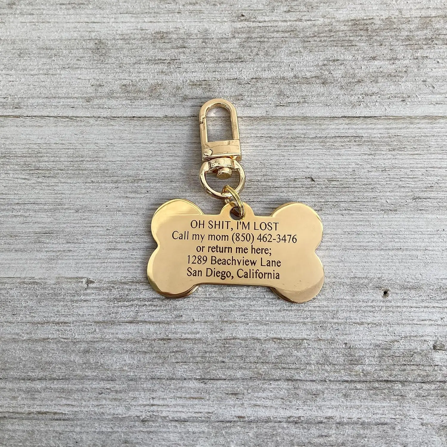 Custom Dog  in Gold, Silver, Rose Gold or Black, Engraved Stainless Steel Pet ID , Dog , Personalized Dog  , Dog Name  (Size  La