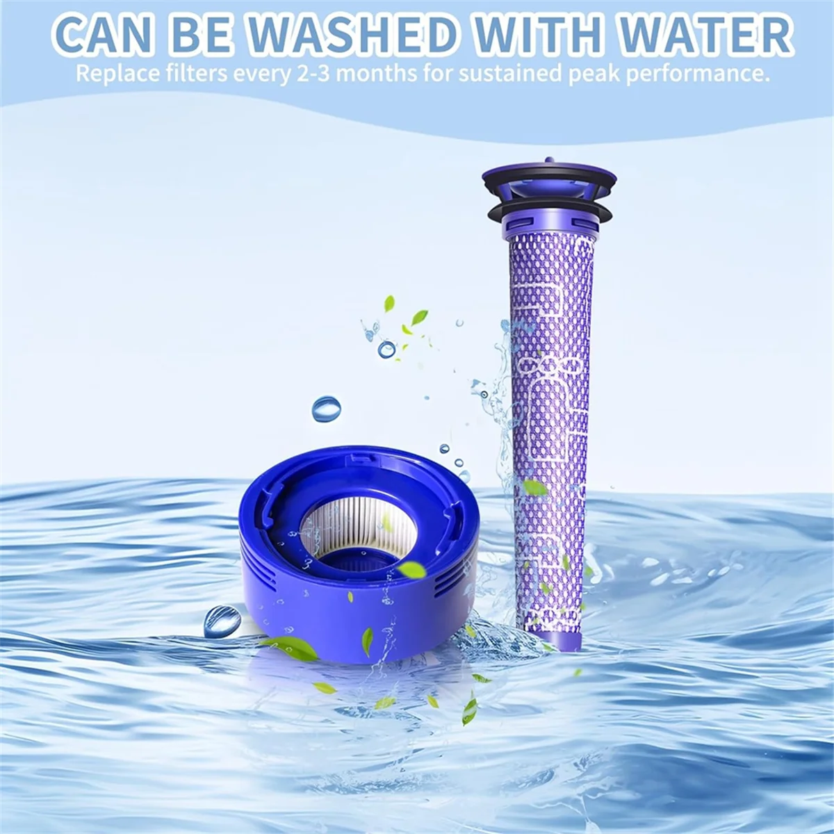 Vacuum Filter Replacement Kit for Dyson V7, V8 2 Post Filters and 2 Pre Filters - Replaces Part 965661-01 & 967478-01