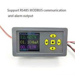 Pantalla digital a color de microamperios, medidor de voltaje y corriente de alta precisión, RS485, admite Módulo de salida de alarma MODBUS