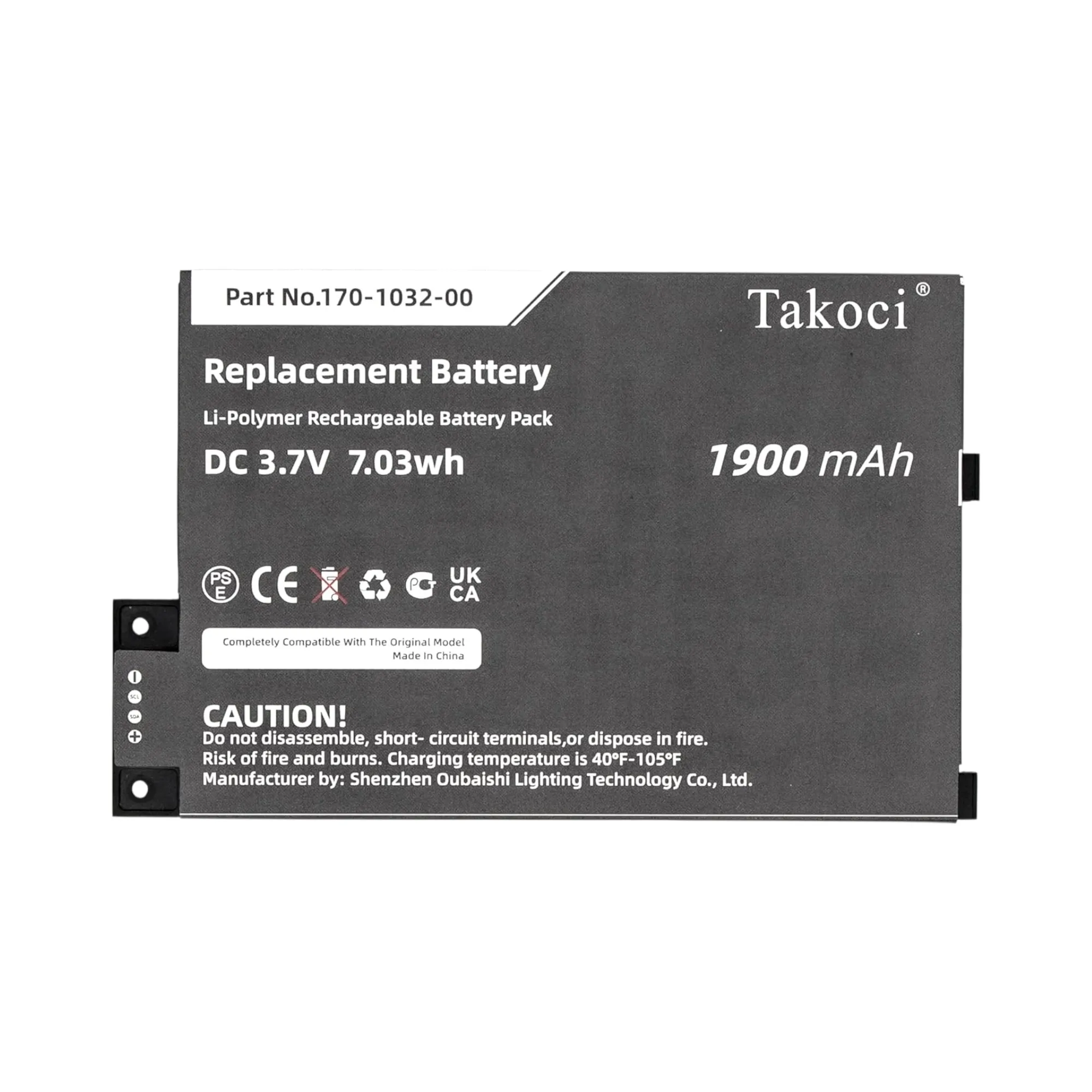

Replacement Battery 1900mAh for Takoci Kindle 3, Kindle III, Kindle 3 Wi-fi, Kindle 3G, Kindle Graphite S11GTSF01A, 170-1032-01