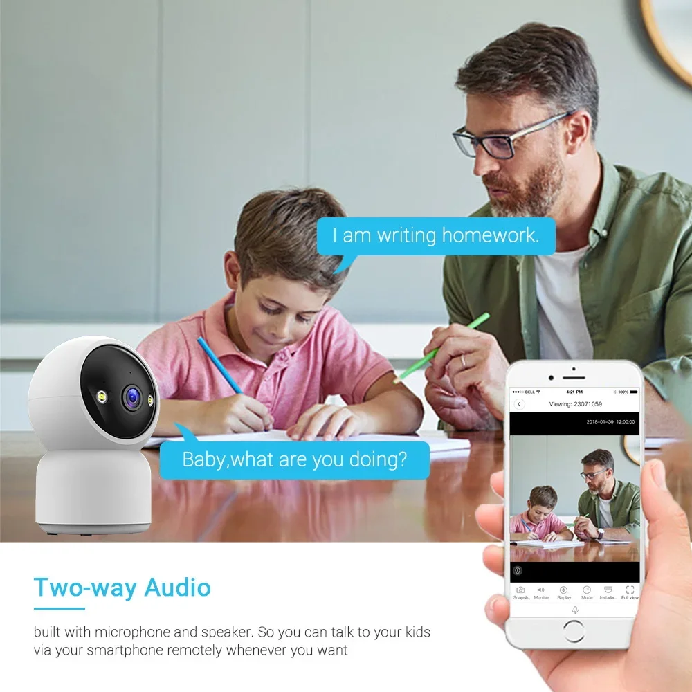 Tuya 3MP/4MP Telecamera IP WiFi per interni AI Rilevamento umano Telecamera di sorveglianza per visione notturna Vita intelligente Onvif Baby Monitor Smart Home