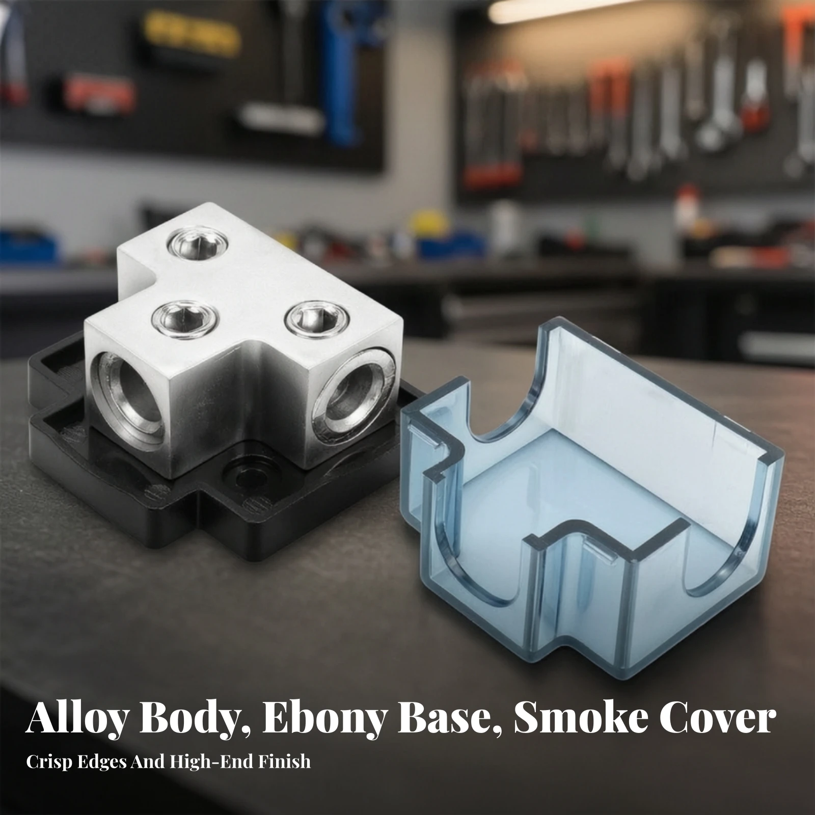 Electrical Distribution Terminal Box Zinc-Alloy 2-Way Distribution Block Terminal Block with Cover Corrosion Resistant Compact